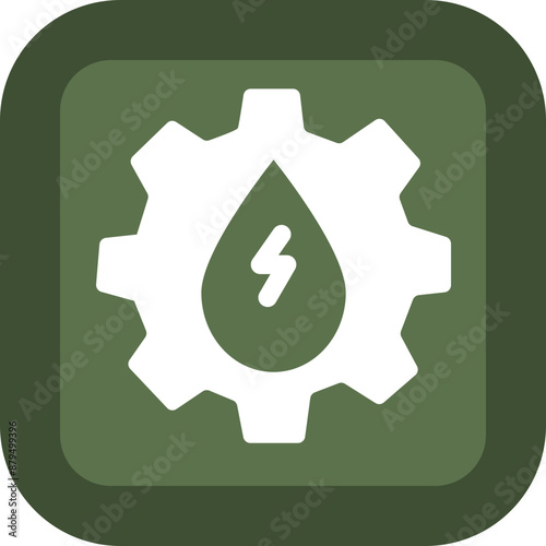 Hydro Power Glyph Green Box Icon