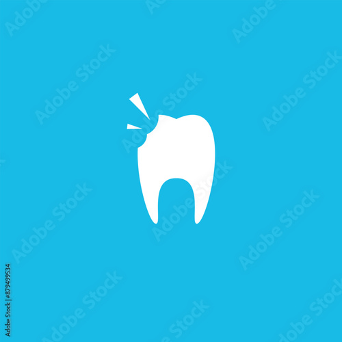 Tooth caries and healthy tooth. Superficial caries logo icon template illustration