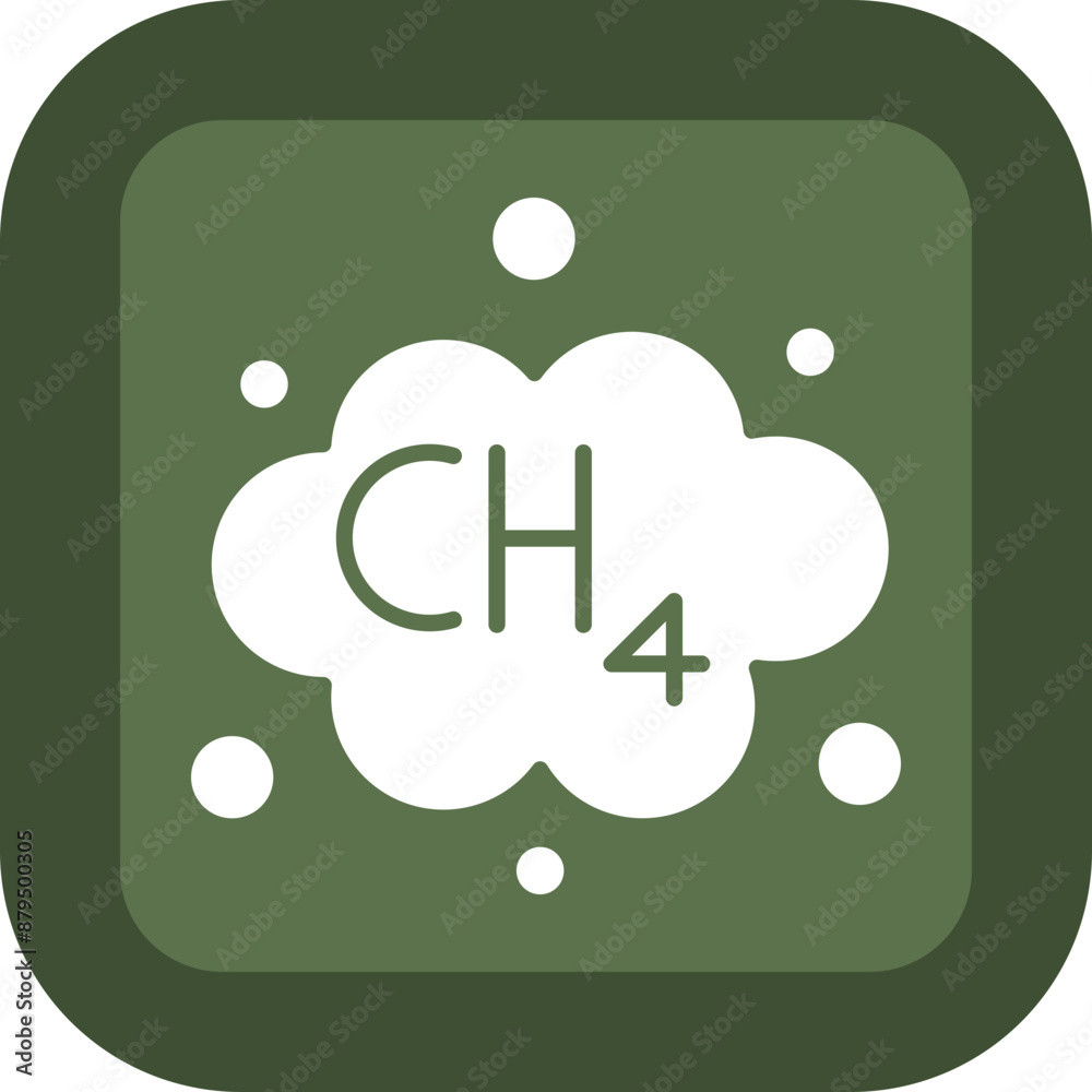Methane Glyph Green Box Icon Methane Glyph Green Box Icon
