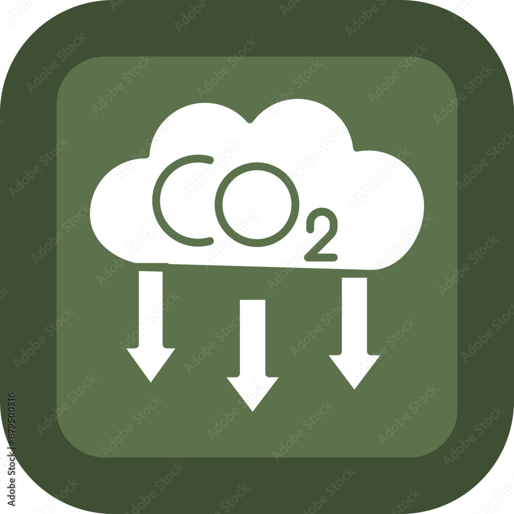 Carbon Dioxide Glyph Green Box Icon Carbon Dioxide Glyph Green Box Icon