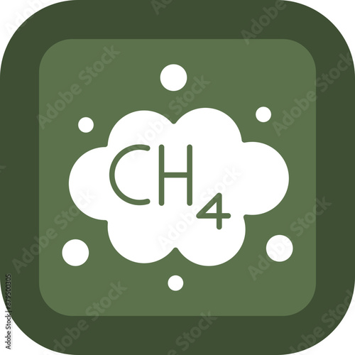 Methane Glyph Green Box Icon