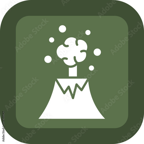 Volcano Glyph Green Box Icon