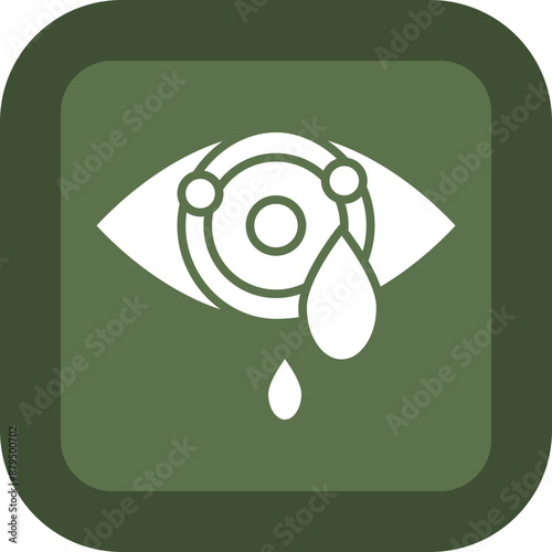 Conjunctivitis Glyph Green Box Icon