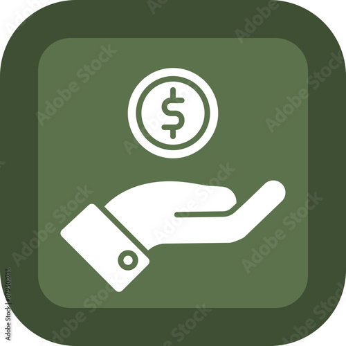 Loan Glyph Green Box Icon