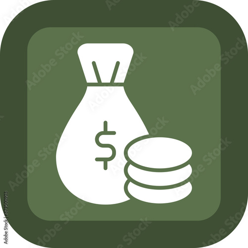 Income Glyph Green Box Icon