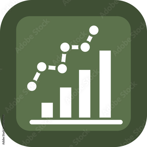 Statisctics Glyph Green Box Icon