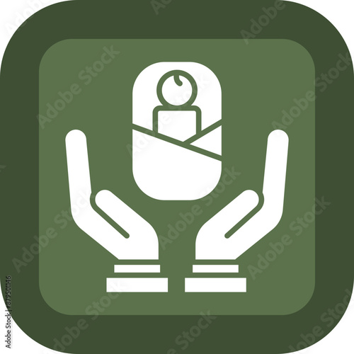 Adoption Glyph Green Box Icon