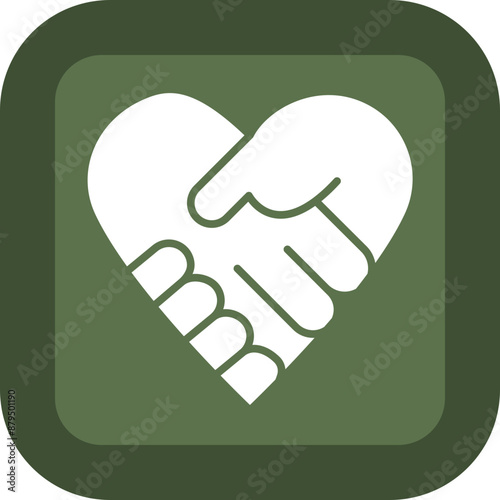 Philanthropy Glyph Green Box Icon