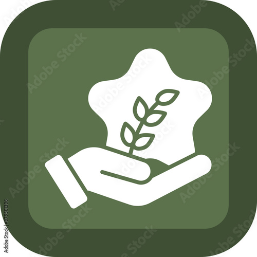 Humanitarian Glyph Green Box Icon