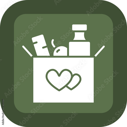 Food Glyph Green Box Icon