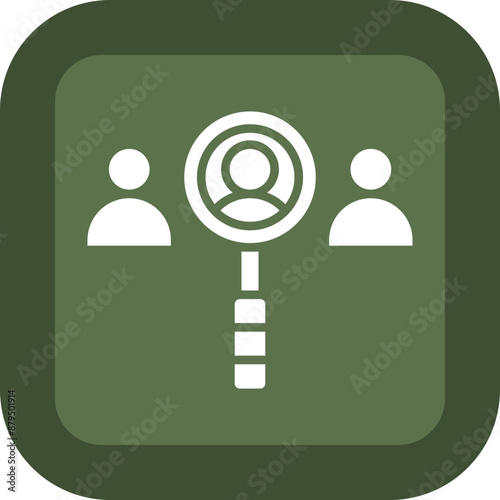 Search Employee Glyph Green Box Icon