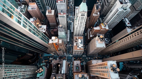 Top view of modern city skyline