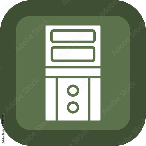 Cases Glyph Green Box Icon