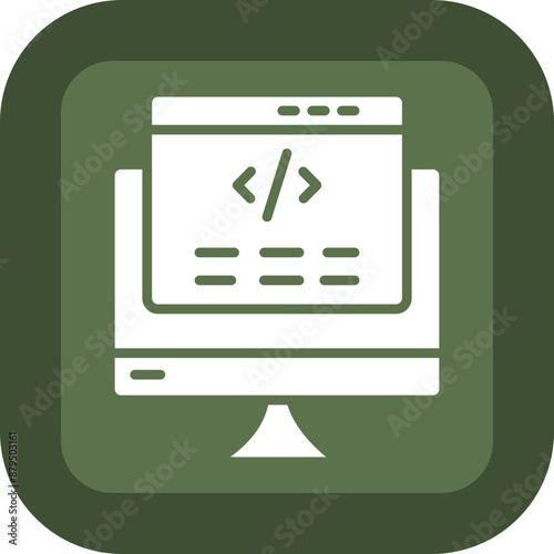 Front End Glyph Green Box Icon