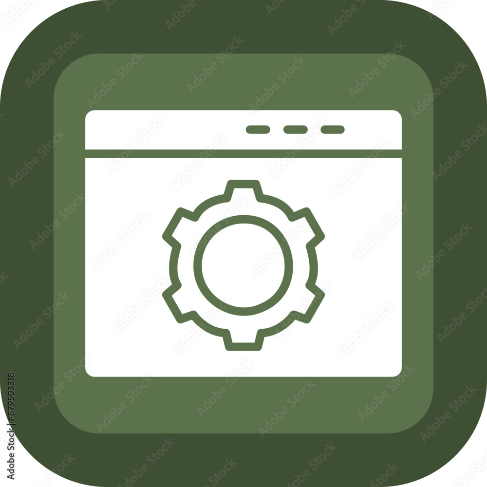 Setting Glyph Green Box Icon Setting Glyph Green Box Icon