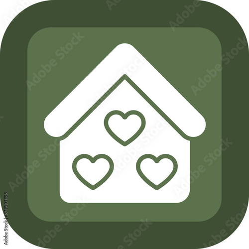 Home Sweet Home Glyph Green Box Icon