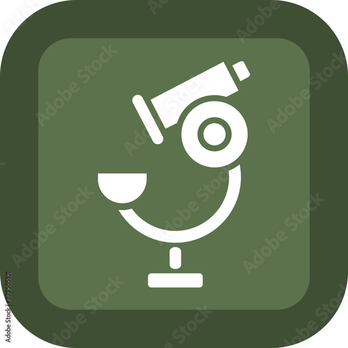 Microscope Glyph Green Box Icon