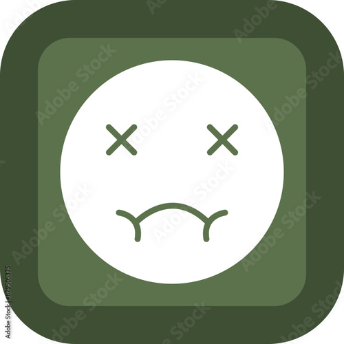 Nausea Vector Glyph Green Box Icon