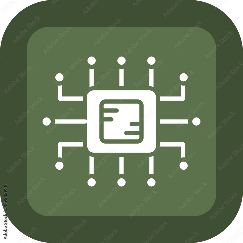 Cpu Vector Glyph Green Box Icon Cpu Vector Glyph Green Box Icon