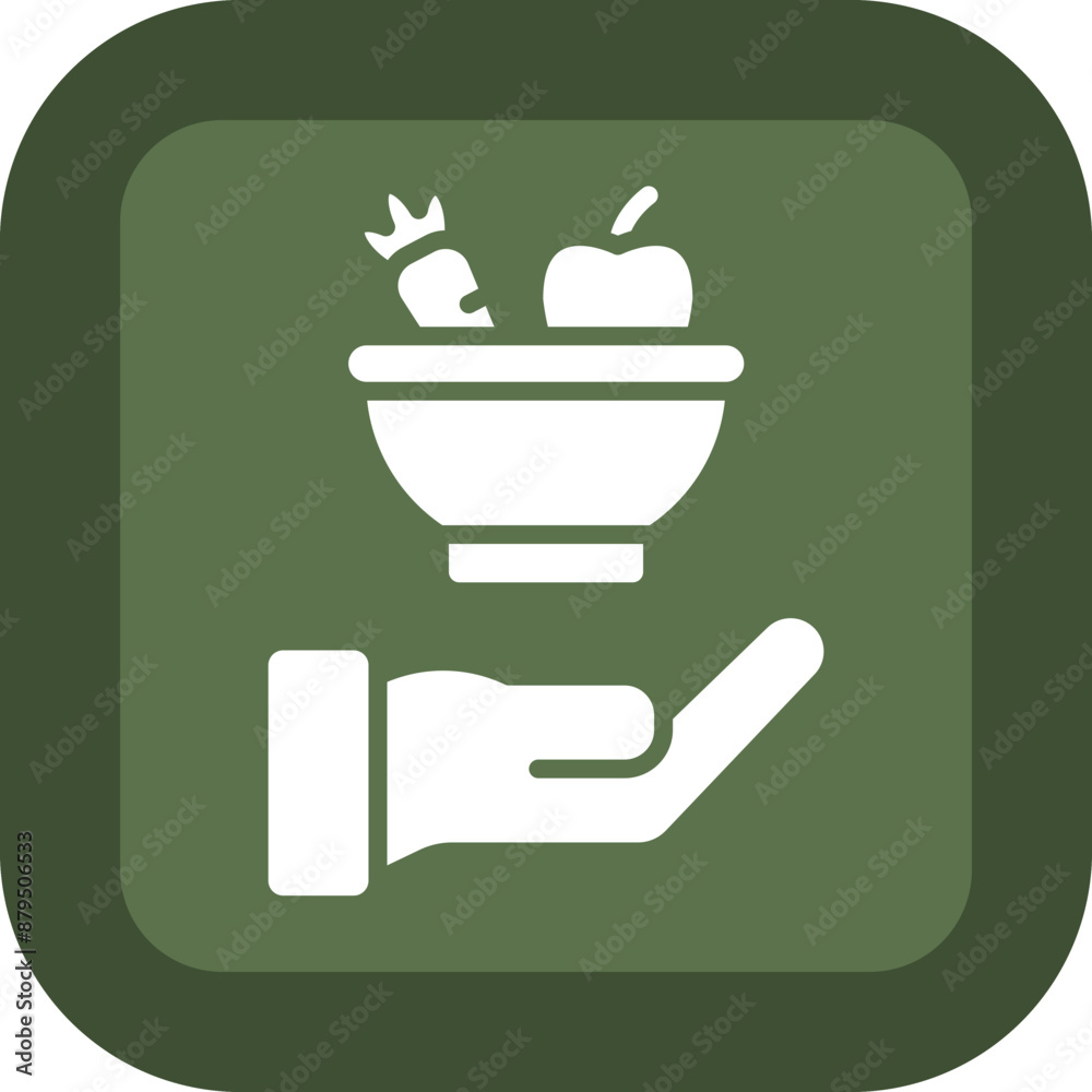 Give Food Vector Glyph Green Box Icon Give Food Vector Glyph Green Box Icon