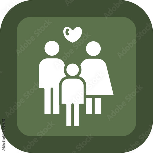 Family Vector Glyph Green Box Icon