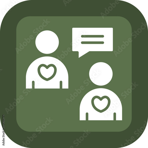 Gossiping Vector Glyph Green Box Icon