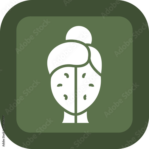 Wrinkles Vector Glyph Green Box Icon