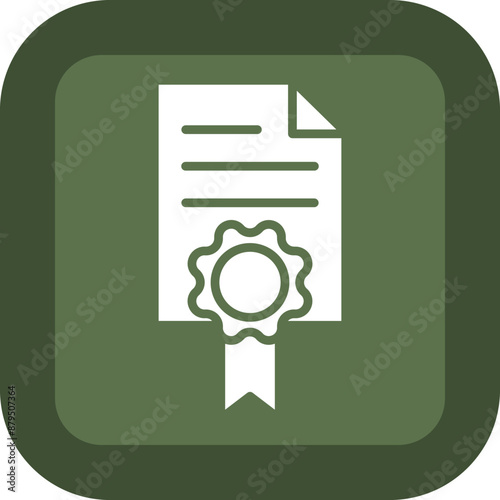 Licence Vector Glyph Green Box Icon