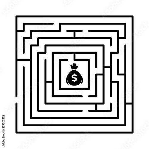 Square maze of easy level. A game for children