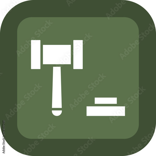 Auction Vector Glyph Green Box Icon