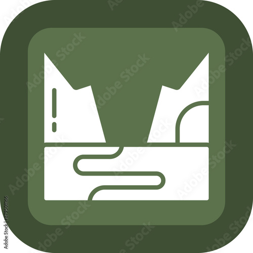 Fjord Vector Glyph Green Box Icon