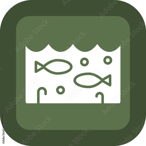 Underwater Vector Glyph Green Box Icon