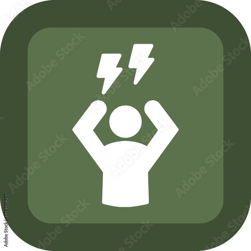 Panic Glyph Green Box Icon