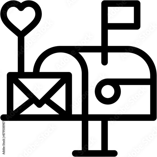 letter box, mail box, heart ,love and romance, miscellaneous, valentines day Icon