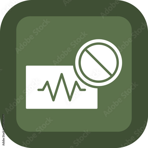 Stop Glyph Green Box Icon