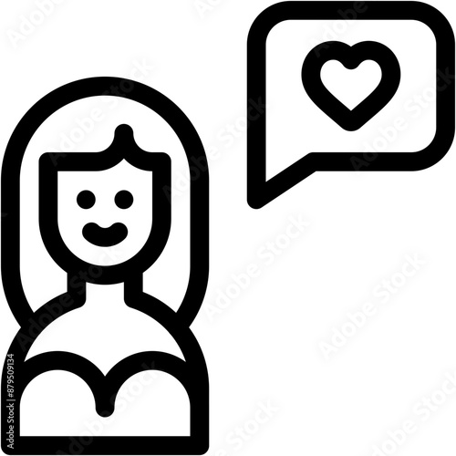 female, chat, heart , love and romance, miscellaneous, valentines day, valentine Icon