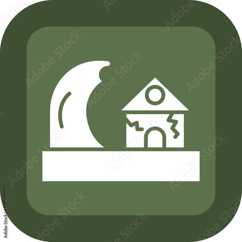 Tsunami Glyph Green Box Icon