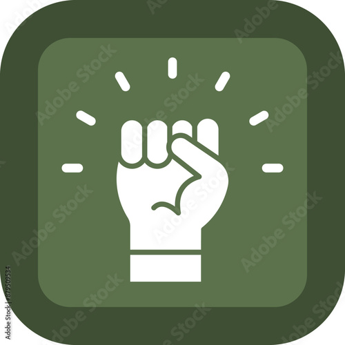 Protest Glyph Green Box Icon