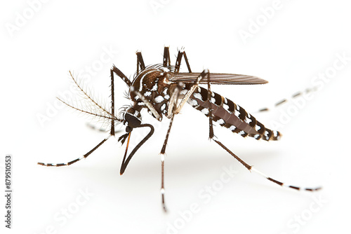 Macro Shot of Mosquito on White Background
