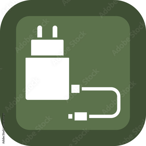 Charger Glyph Green Box Icon