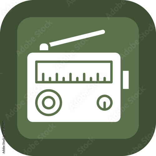 Radio Glyph Green Box Icon