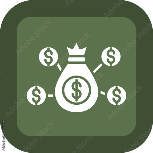 Crowdfunding Glyph Green Box Icon