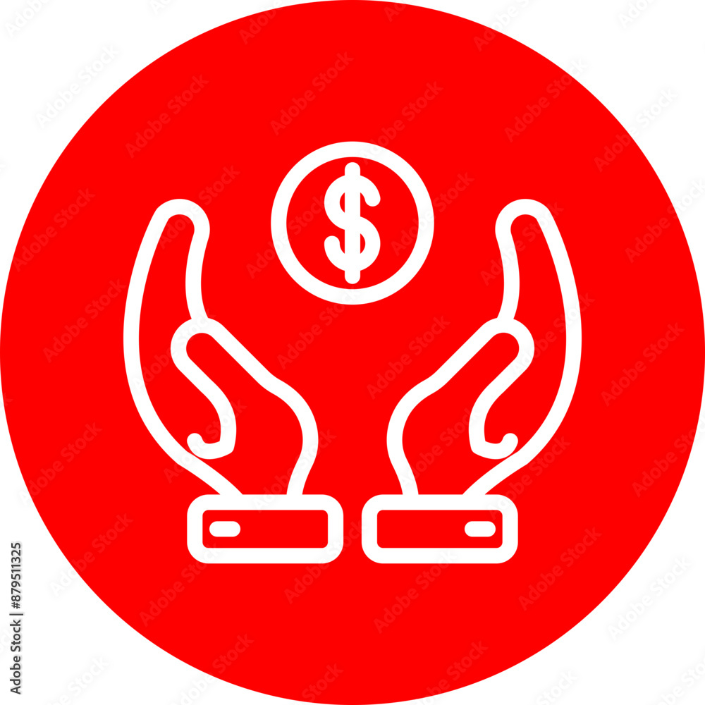 Charity Vector Line White Circle Red