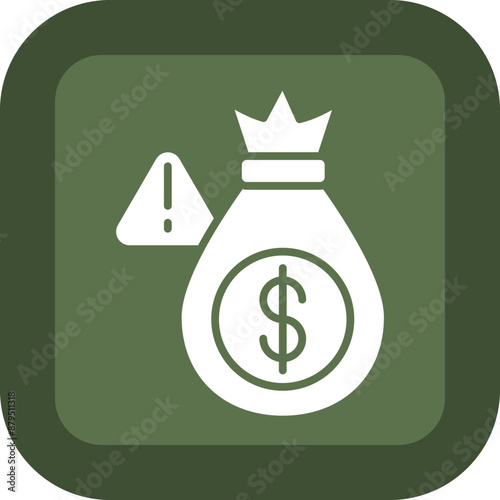 Risk Investment Glyph Green Box Icon