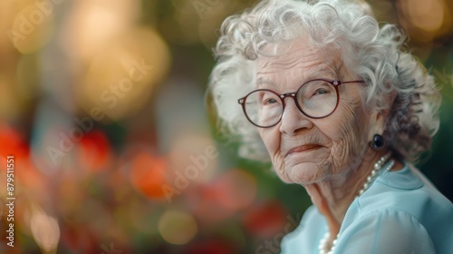 The elderly woman with glasses © LinLin