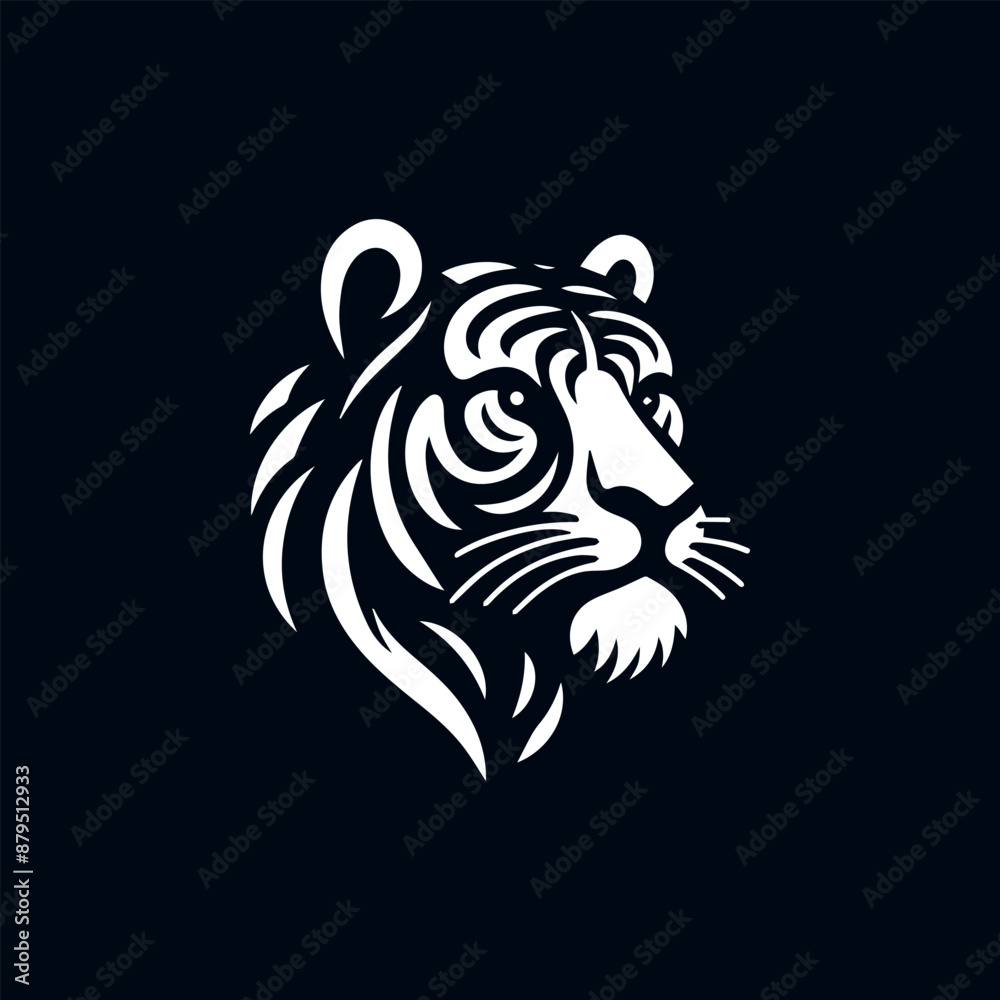 Dynamic tiger head illustration logo design. Creative vector icon perfect for t-shirt prints and branding. Bold and impactful. Dynamic tiger head illustration logo design. Creative vector icon perfect for t-shirt prints and branding. Bold and impactful.