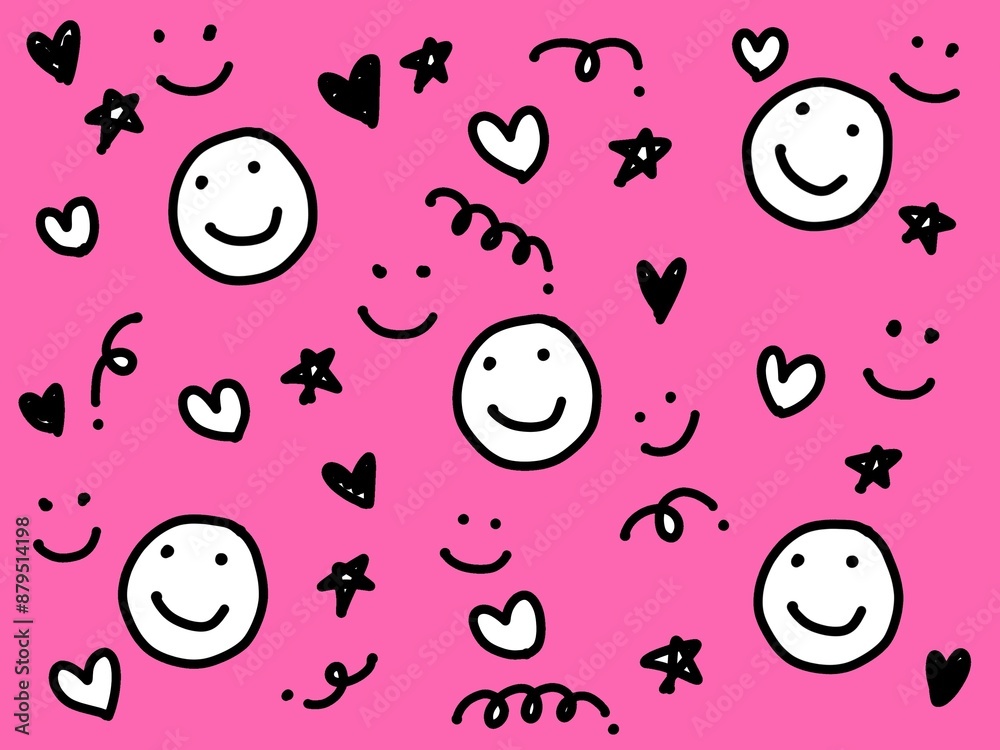 cute smiley face pink background
cute smiley face pink background