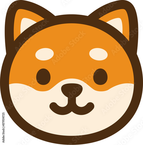 柴犬の顔のアイコン（Shiba Inu dog face icon）
