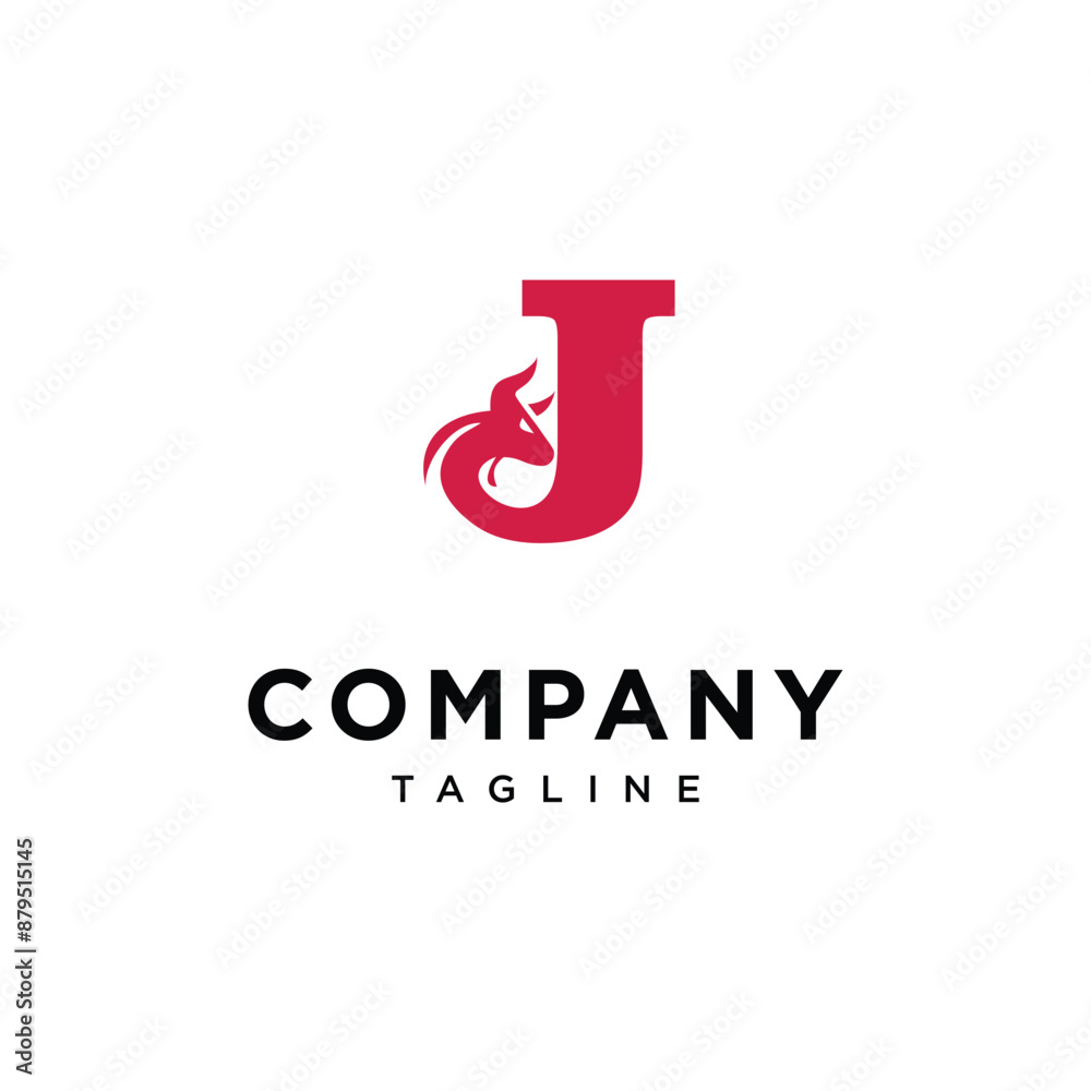 Letter J Bull Head Logo Icon Vector template Letter J Bull Head Logo Icon Vector template