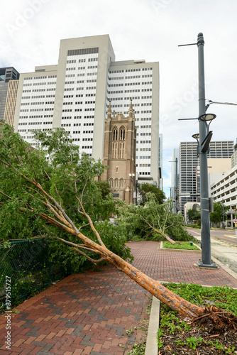 Downtown Houston after Hurricane Beryl
